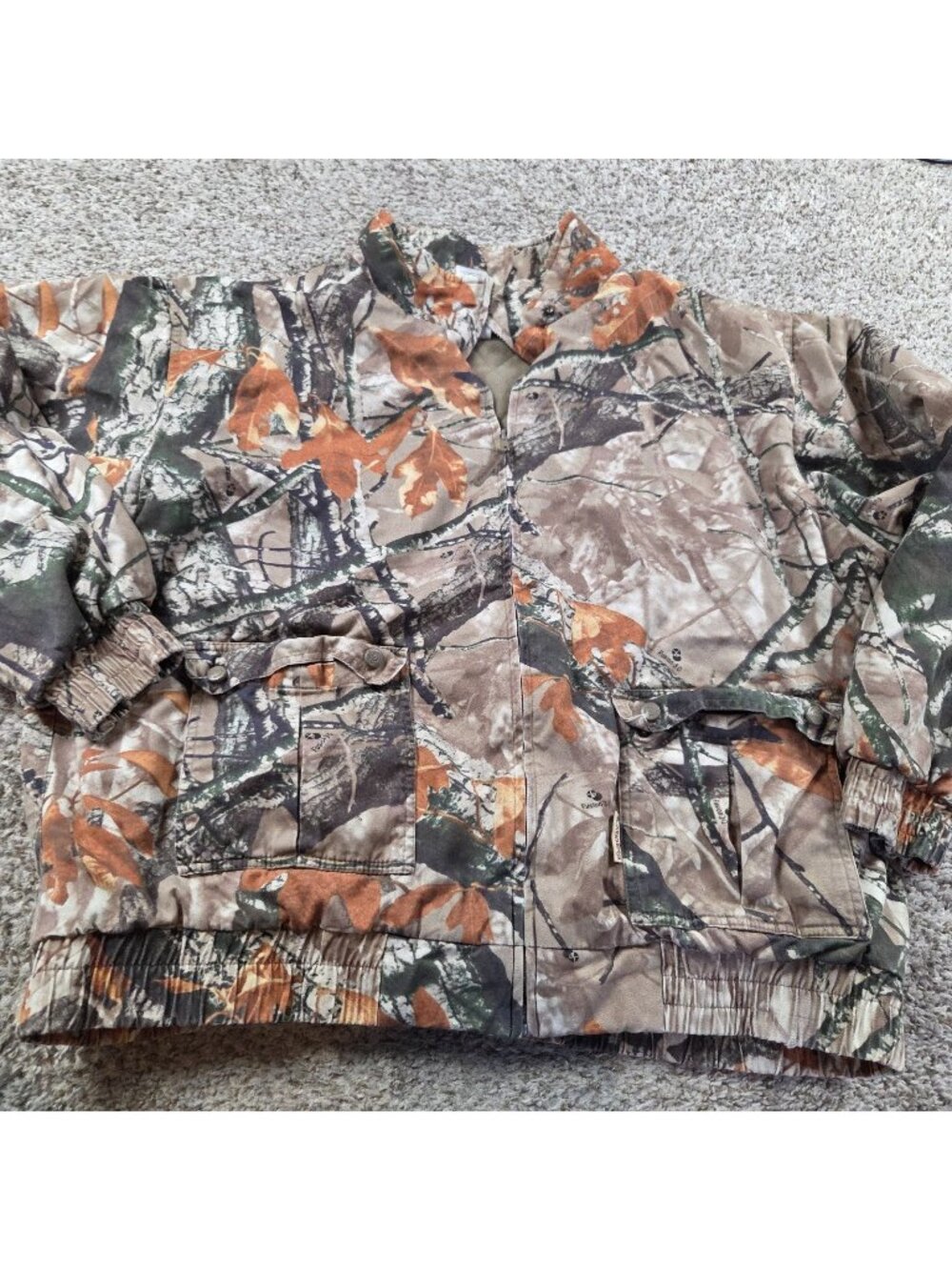 Outfitters Ridge Jacket Mens 2XL Camo Hunting Outdoor Nature Quilted Lined Flaw*